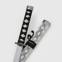 Макет оружия &laquo;Сувенирные катаны на подставке 3в1. Серая змея&raquo;, подарочный набор, ножны кожзам, 47 см; 70 см; 89 см