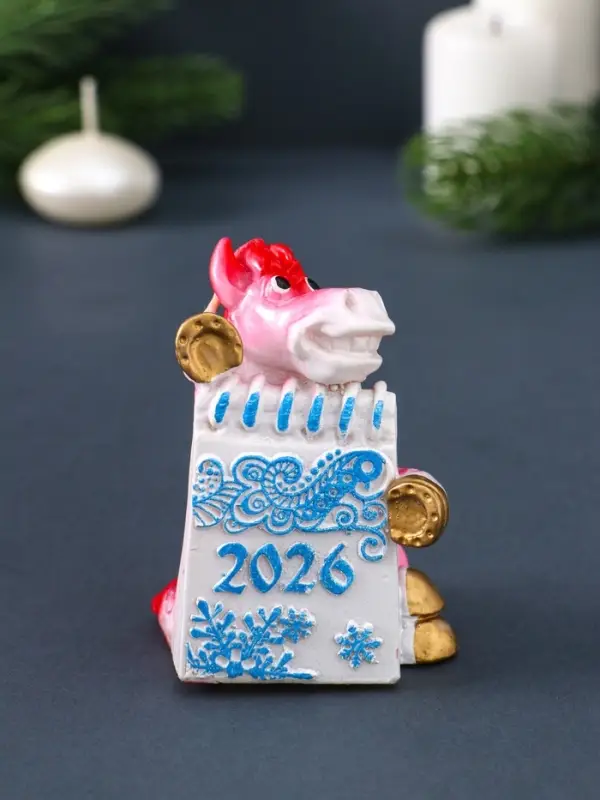 Свеча фигурная "Лошадка с открыткой" 6х4,5х8,5 см, цв. розово-голубой