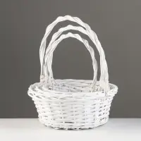 Набор корзин плетёных &laquo;Белоснежные&raquo;, 3 шт., ива