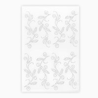 Термоаппликация из страз &laquo;Узор&raquo;, 15 &times; 5,7 см, 8 шт на листе, цвет белый