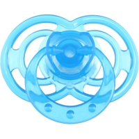 Соска - пустышка силиконовая ортодонтическая &laquo;Бантик&raquo;, от 3 мес., с колпачком, цвет голубой