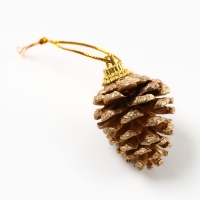 Ёлочные игрушки новогодние &laquo;Еловые шишки&raquo;, на Новый год, цвет золотой