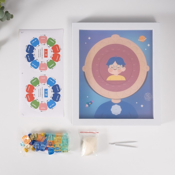 Фоторамка пластик 9х9 см "Молочные зубики" голубая 2х23х27 см