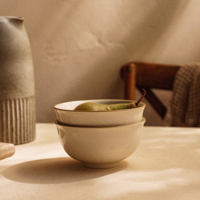 Набор салатников фарфоровых SL Home &laquo;Леггеро&raquo;, 750 мл, d=15 см, цвет бежевый