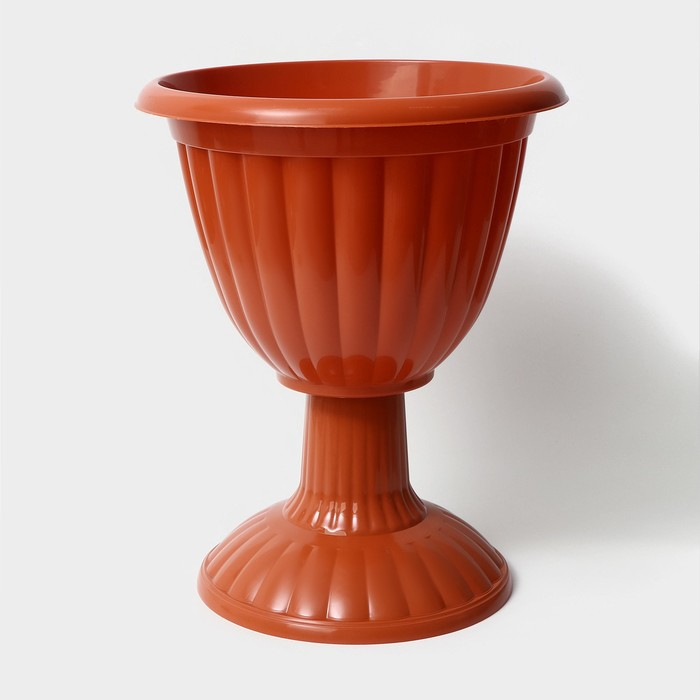 Кашпо уличное на ножке высокий «Жасмин», 12 л, цвет коричневый Кашпо уличное на ножке высокий «Жасмин», 12 л, цвет коричневый