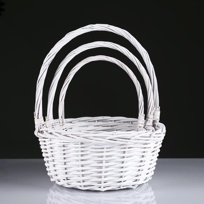 Набор корзин, 3 шт, 30×14/40 см, 26×12/34 см, 20×10/31 см, ива Набор корзин, 3 шт, 30×14/40 см, 26×12/34 см, 20×10/31 см, ива