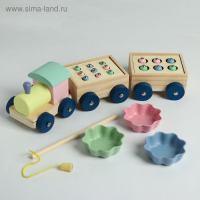 Развивающая игра &laquo;Паровозик&raquo; 3 в 1: рыбалка + каталка + сортер, 35 &times; 11 &times; 10 см