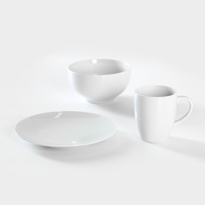 Набор фарфоровый для завтрака &laquo;Бельё&raquo;, 3 предмета