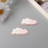 Декор для творчества дерево, пластик "Спящее облачко" зеркальный набор 2 шт 5,3х2,6 см МИКС