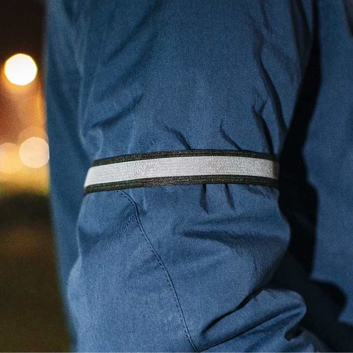 Светоотражающая лента-резинка, 20 мм, 10 &plusmn; 1 м, цвет чёрный