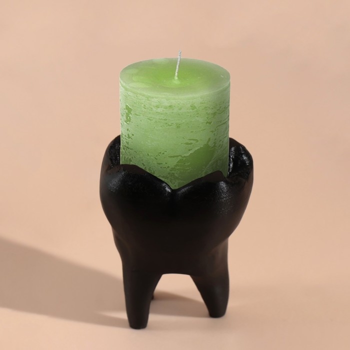 Подсвечник Подсвечник "Зуб" высота 9,5, 7,5*6,5 см черный