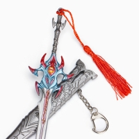 Сувенирное оружие подвесное мини "Меч Асура", брелок, 21 см, серебристый с красным Сувенирное оружие подвесное мини "Меч Асура", брелок, 21 см, серебристый с красным