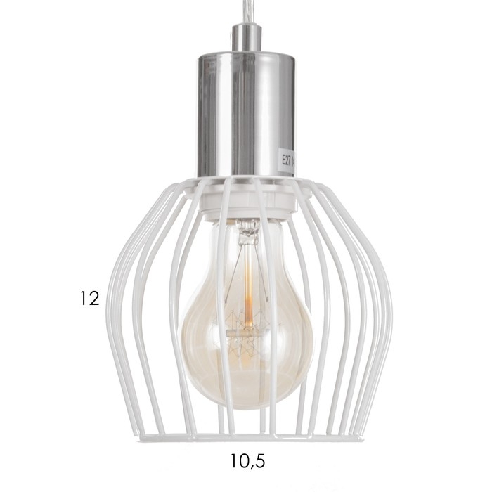 Светильник подвесной "Лофт" 1х25Вт Е27 белый/Хром 12х116х11