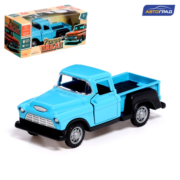 Машина металлическая &laquo;Пикап&raquo;, инерция, 1:32, открываются двери, световые и звуковые эффекты, цвет синий