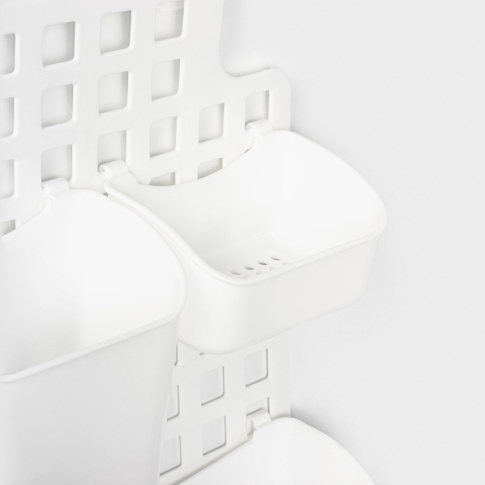 Корзина для хранения подвесная с контейнерами, 29&times;9,5&times;38 см, цвет белый