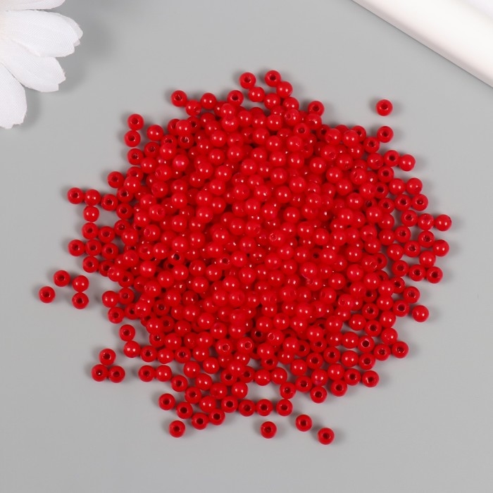 Набор бусин Набор бусин "Жемчуг" d 4 мм, 250 гр, красный