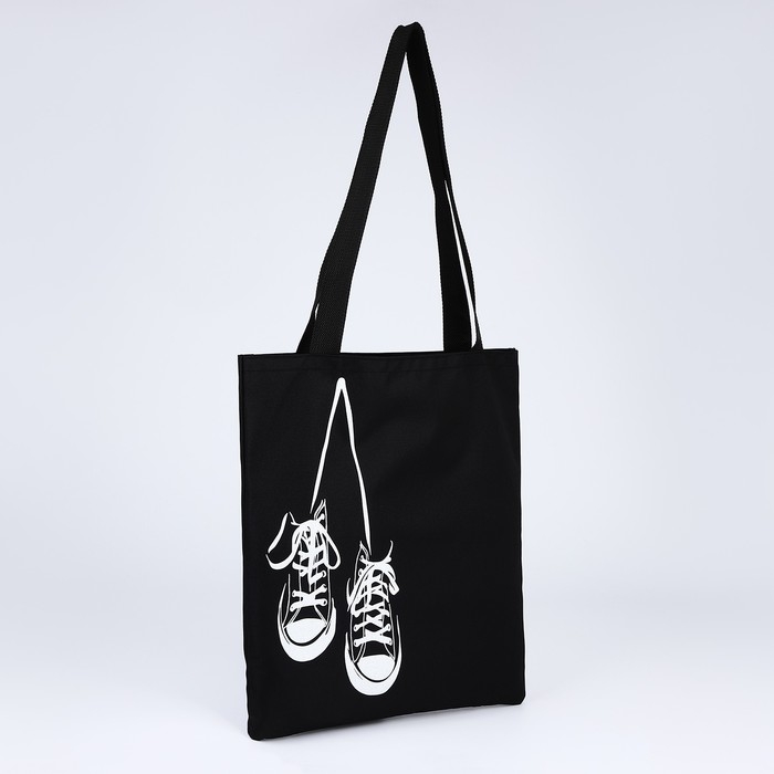 Сумка шопер «Кеды», 35х0.5х40 см, отд без молнии, без подклада, чёрная Сумка шопер «Кеды», 35х0.5х40 см, отд без молнии, без подклада, чёрная