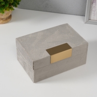 Шкатулка текстиль "Блок" серая 12,2х18х8,2 см Шкатулка текстиль "Блок" серая 12,2х18х8,2 см