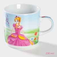 Набор детской посуды из керамики Доляна &laquo;Волшебница&raquo;, 3 предмета: кружка 230 мл, миска 400 мл, тарелка d=18 см, цвет белый