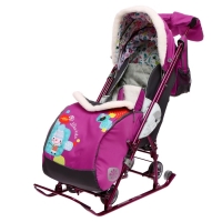 Санки-коляска &laquo;Наши детки 5-1&raquo; со снеговиком, цвет орхидея