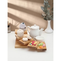 Доска для подачи с подиумами, этажерка 28&times;19.5&times;11см, берёза