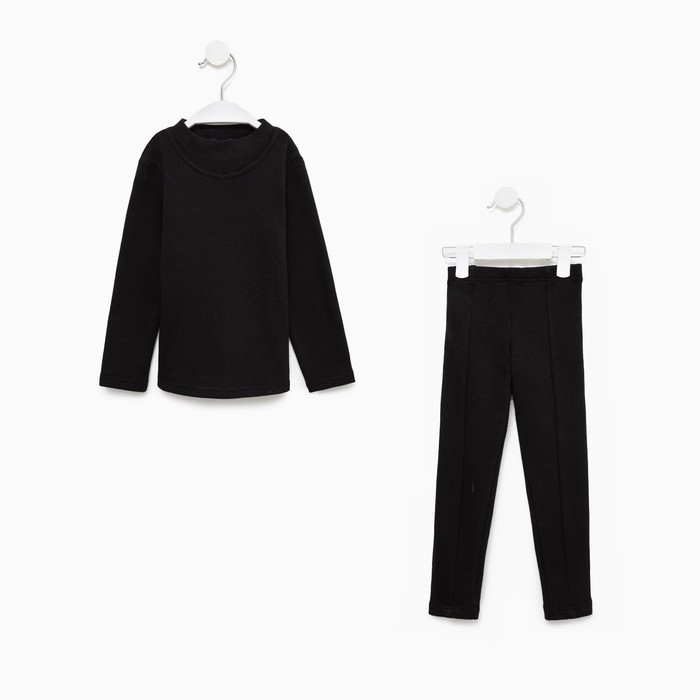 Термобельё для девочки (лонгслив, легинсы) цвет чёрный, рост 128 Термобельё для девочки (лонгслив, легинсы) цвет чёрный, рост 128