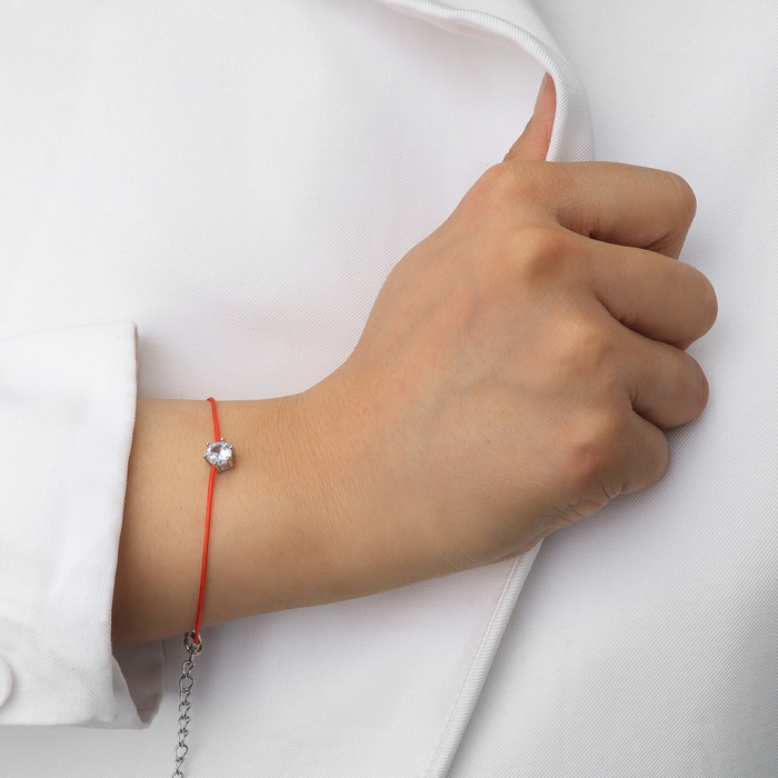 Браслет &laquo;Блеск&raquo; многогранник, цвет белый в серебре