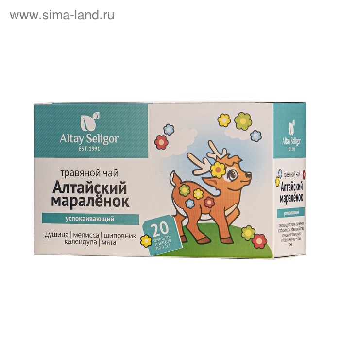 Травяной чай для детей Altay Seligor &laquo;Алтайский мараленок&raquo; успокаивающий, 20 фильтр-пакетов