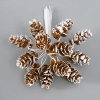Декор для творчества "Шишки" (1 набор=1 букет) в букете 12 шт 11х2х2см