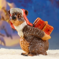 Фигура "Мишка новогодний с подарком" 28х26см