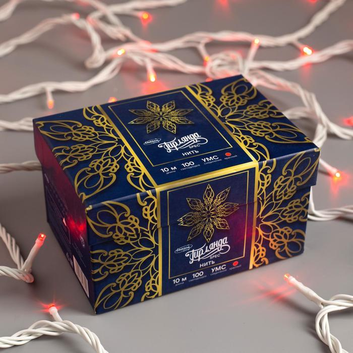 Гирлянда «Нить» 10 м, IP44, УМС, белая нить, 100 LED, свечение красное, 220 В Гирлянда «Нить» 10 м, IP44, УМС, белая нить, 100 LED, свечение красное, 220 В