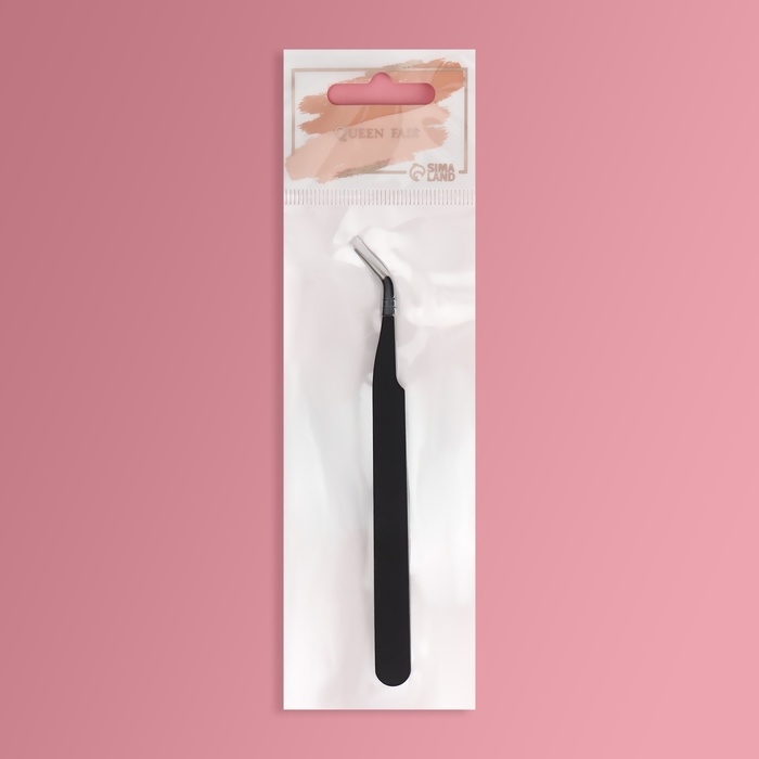 Пинцет для наращивания ресниц, загнутый, 12 см, цвет чёрный Пинцет для наращивания ресниц, загнутый, 12 см, цвет чёрный