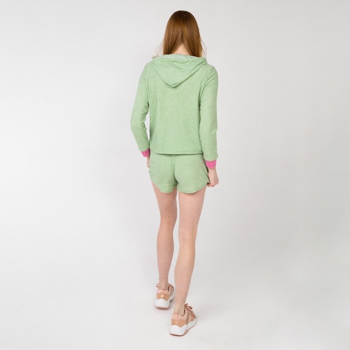 Костюм женский (толстовка и шорты), цвет мята, р-р 50