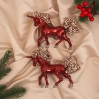 Украшение ёлочное "Лошадка Феерия" (набор 2 шт) 11х15,5 см, красный Украшение ёлочное "Лошадка Феерия" (набор 2 шт) 11х15,5 см, красный
