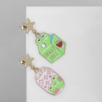 Серьги эмаль &laquo;Лягушки&raquo; волшебство, цвет зелёный в золоте