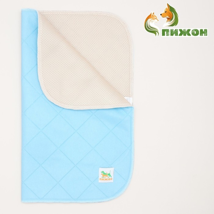 Пелёнка для животных многоразовая впитывающая, 60 х 50 см, голубой Пелёнка для животных многоразовая впитывающая, 60 х 50 см, голубой