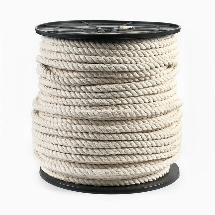 Канат хлопчатобумажный 12 мм (120 м) белый Канат хлопчатобумажный 12 мм (120 м) белый