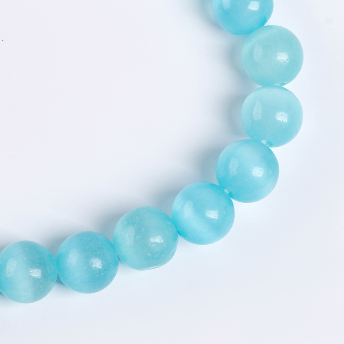 Бусины из натурального камня &laquo;Кошачий глаз&raquo; набор 50 шт., 1 шт. &mdash; 8 мм, бирюзовый