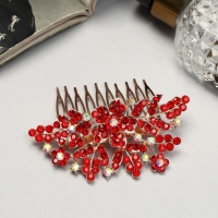 Гребень для волос "Прелеста" цветок, 6х8 см, красный Гребень для волос "Прелеста" цветок, 6х8 см, красный