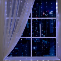 Гирлянда «Занавес» 2 × 2 м роса, IP20, серебристая нить, 300 LED, свечение белое, 12 В Гирлянда «Занавес» 2 × 2 м роса, IP20, серебристая нить, 300 LED, свечение белое, 12 В