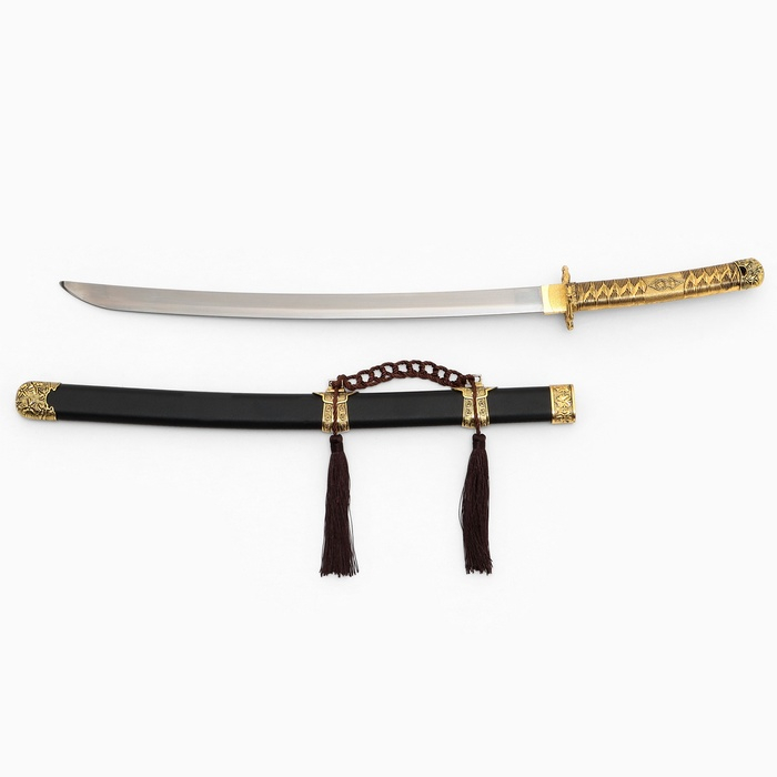 Сувенирное изделие Катана на подставке, бронзовая отделка