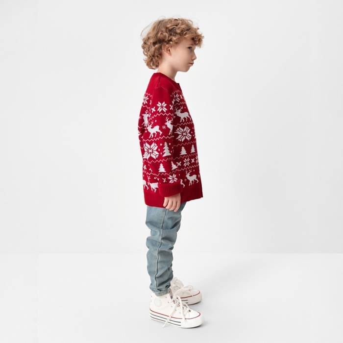 Джемпер вязаный детский KAFTAN Джемпер вязаный детский KAFTAN "New Year" размер 36, (134-140 см)