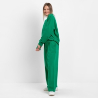 Комплект женский повседневный (свитшот и брюки), зеленый, размер 46-48 Комплект женский повседневный (свитшот и брюки), зеленый, размер 46-48