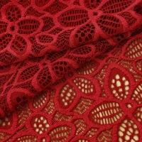 Кружевная эластичная ткань, 180 мм &times; 2,7 &plusmn; 0,5 м, цвет бордовый