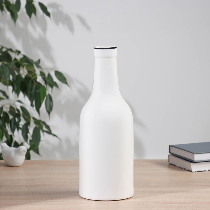 Ваза керамика настольная Ваза керамика настольная "Пикассо" (ручная роспись) улыбка, 33,5х12 см, чёрно-белый