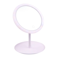 Зеркало KZ-09, подсветка, настольное, АКБ, 2500 мАч, 3 режима, поворот 90&deg;, белое