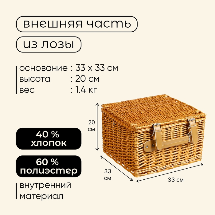 Корзина для пикника Maclay на 2 персоны