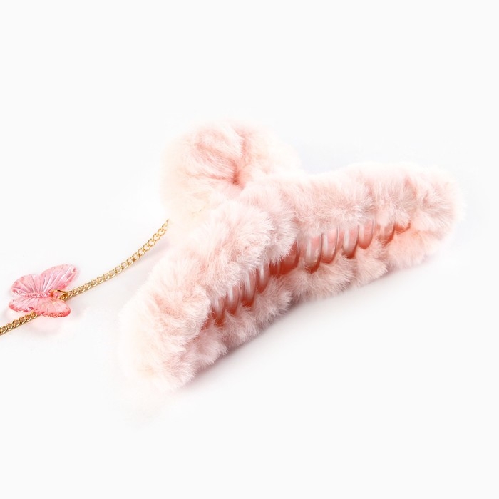 Краб для волос пушистый &laquo;Милая девочка&raquo; с подвеской, 3 х 12 см.