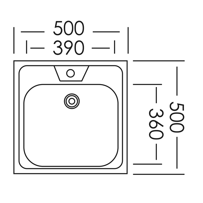 Мойка кухонная Мойка кухонная "Владикс", накладная, без сифона, 50х50 см, нержавеющая сталь 0.4 мм