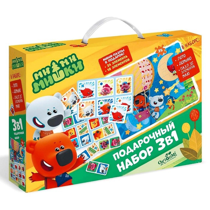 Подарочный набор 3в1 &laquo;МиМиМишки. Лото, домино,35 Гиг&raquo;, 2 пазла